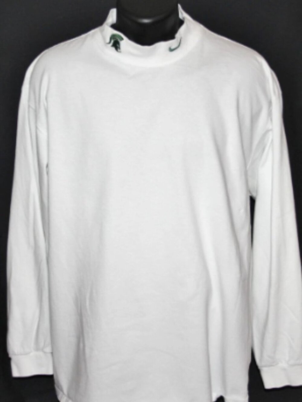 Nike Team Michigan State Spartans Long Sleeve Cotton Mock, White